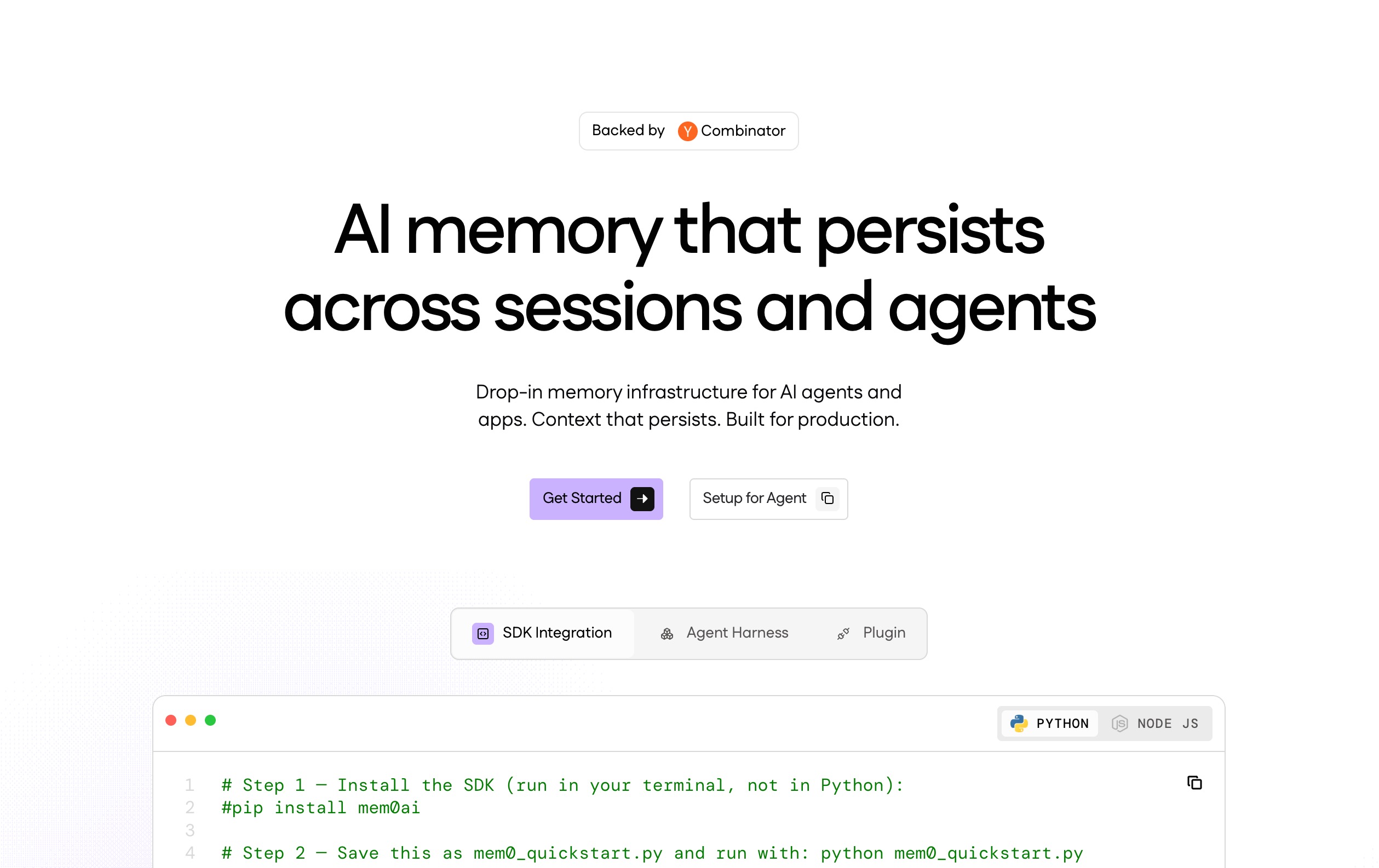 API de memoria centrada en el usuario de Mem0 para una configuración rápida y personalización